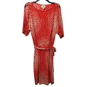 Ice Cold Shoulder Dress Coral Cream Size 14